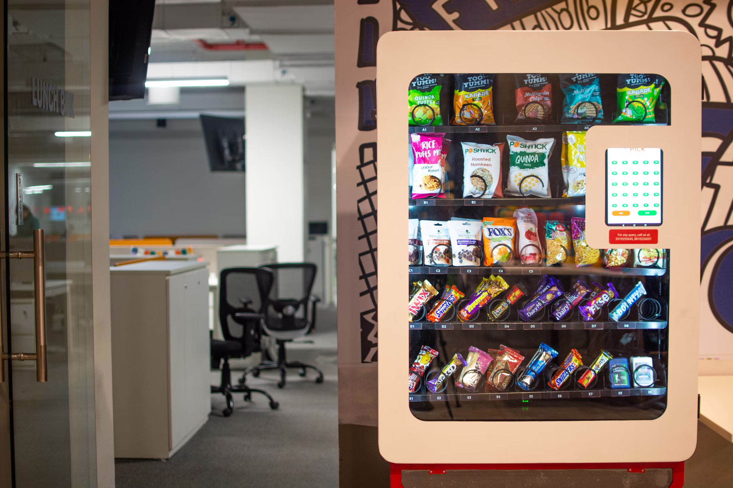 Vending machine stocked with healthier snack choices